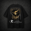 OLYMPUS Aetos Eagle heavyweight graphic tee back design in black golden eagle graphic flying 
