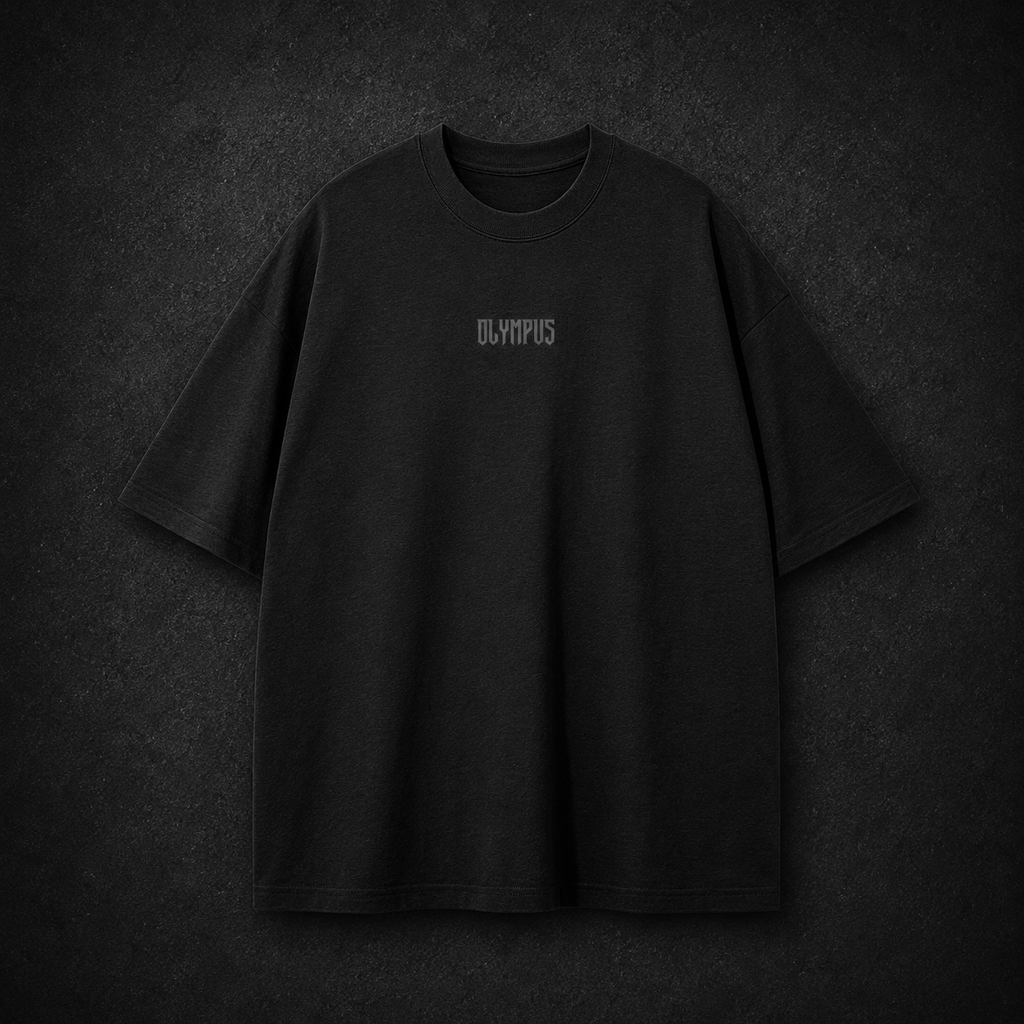 Black OLYMPUS Gorilla heavyweight graphic tee front design