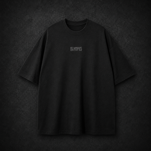 Black OLYMPUS Gorilla heavyweight graphic tee front design