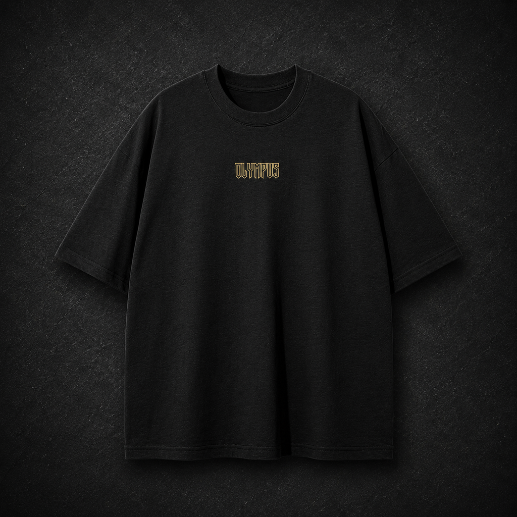 Black OLYMPUS Aetos Eagle Heavyweight Graphic Tee Front 