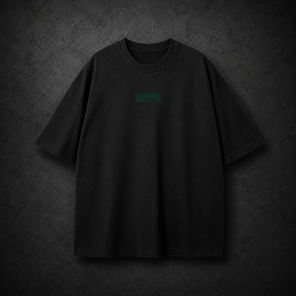 Black OLYMPUS Pantera heavyweight graphic tee front design
